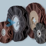 Discos Ventilados de Malha Abrasiva, da categoria Abrasivos, da Polibras. Com grapa ou centro metálico, com possibilidade de impregnação.