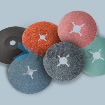 Discos de Fibra - diferentes abrasivos com suporte em fibra, em formato plano ou bombado, com grãos e furos a definir pelo cliente. 