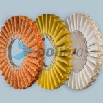 Discos ondulados em tela, sisal/tela ou sisal com grapa metálica. Diâmetro: 300mm - 500mm. Grapa Metálica: 80mm - 180mm. Polimentos.